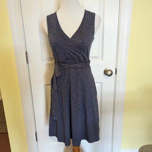 Womens Toad and Co CUE Eco Sleeveless Wrap Surplice Dress Blue Heather Small